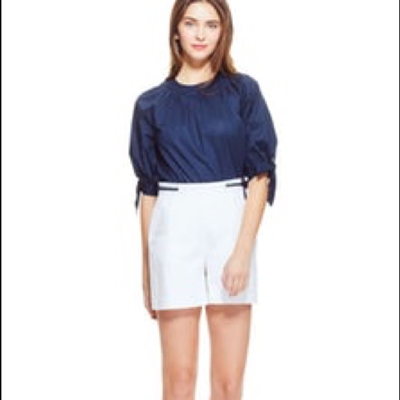 Pearl by Lela Rose Poplin Tie Sleeve Top - Picture 1 of 7